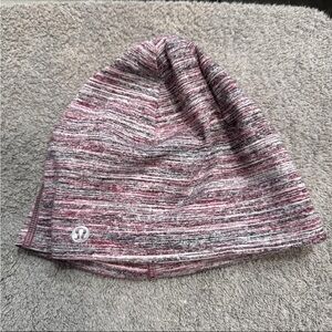 lululemon athletica Marled Pink & Gray Knit Beanie